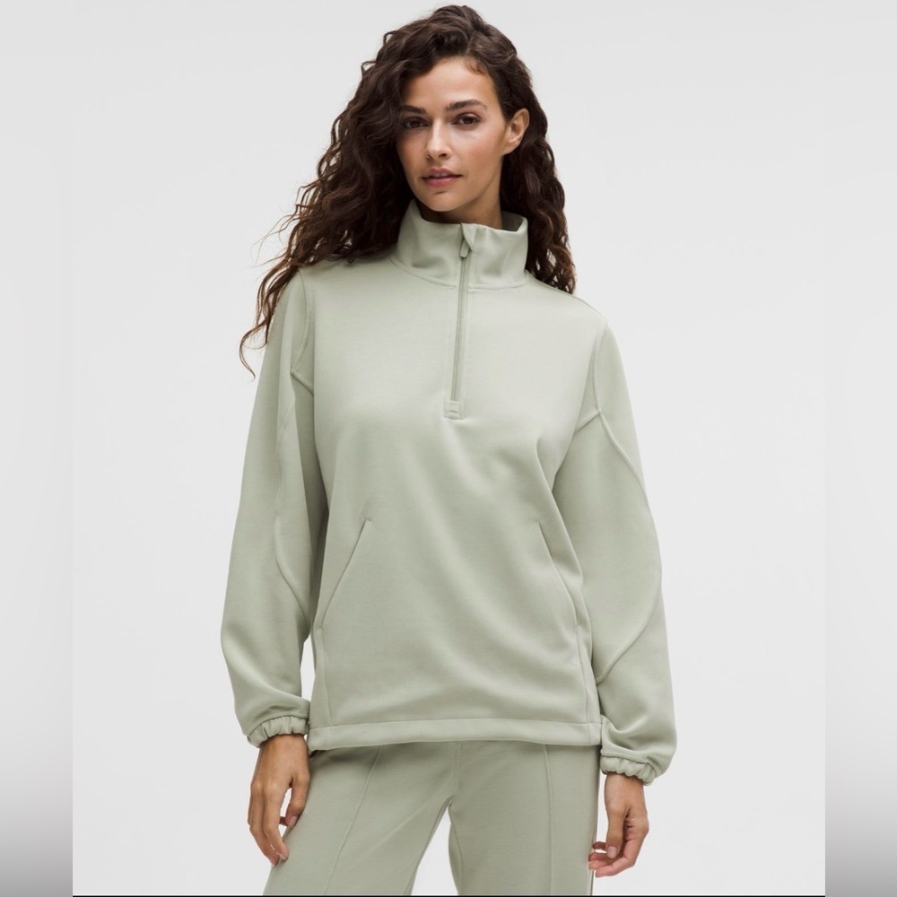 Lululemon Softstreme Half-Zip Hoodie long XS Fog Green NWT
